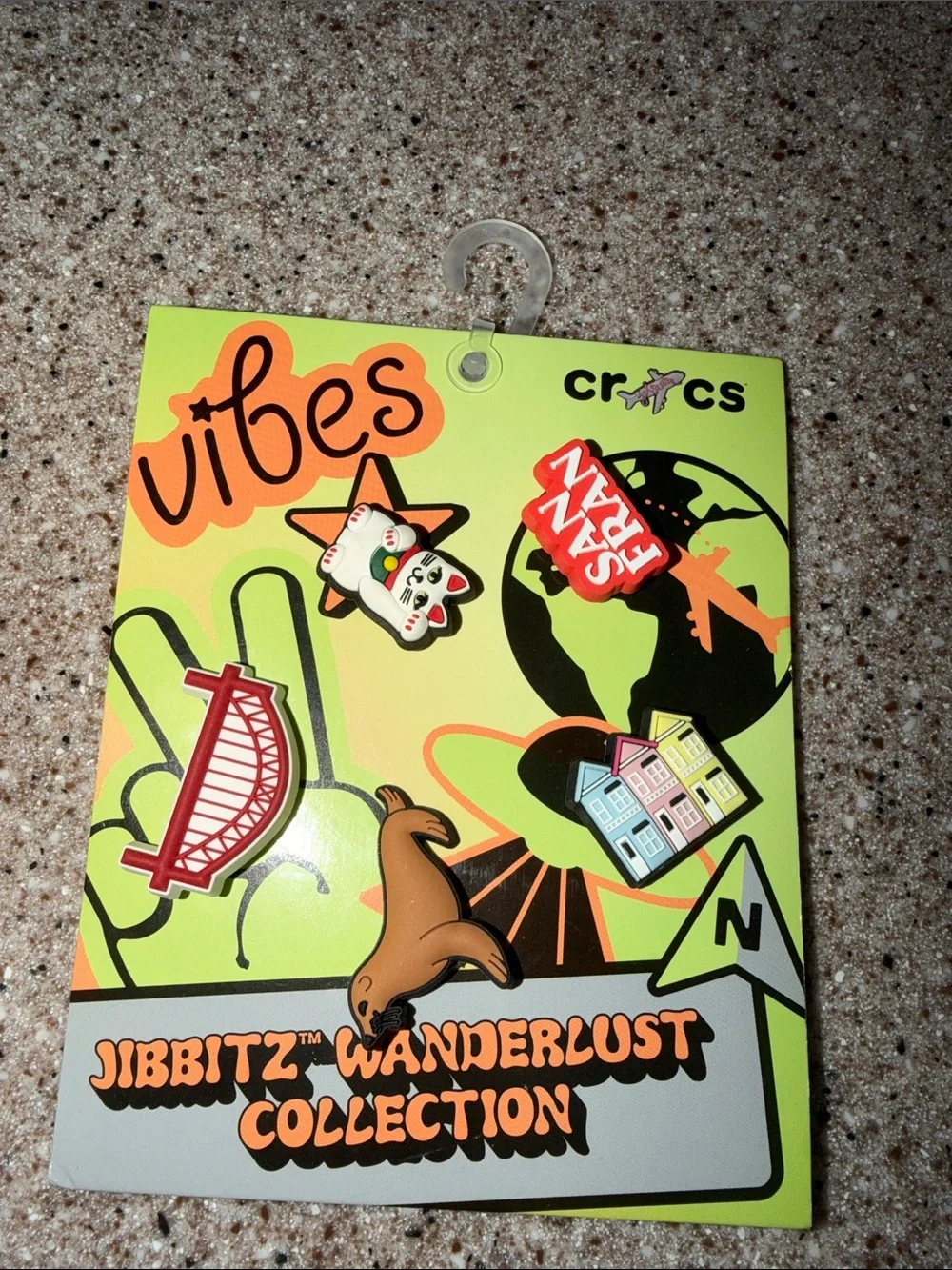 CROCS Jibbitz Wanderlust Charms - Orange, Red, Brown, Black, White, Pink, Blue